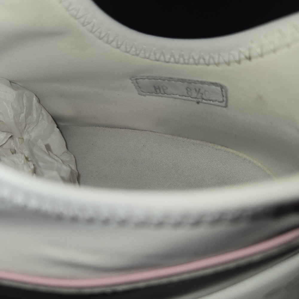 Ferragamo Nile Neoprene leather women's Sock sneakers Pink and white 8.5/ 39 - Picture 11 of 14